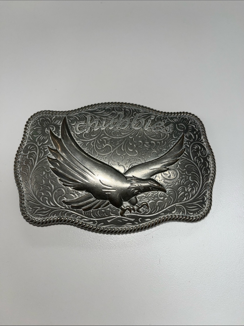 chubbies Silver Eagle Engraved Belt Buckle